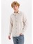 Regular Fit Pamuklu Uzun Kollu Gri Erkek Gömlek D7079AX/GR492 1