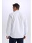 Regular Fit Polo Yaka Çizgili Oxford Uzun Kollu Açık Mavi Erkek Gömlek D6101AX/BE196 4