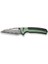 Sentinel Strike Flipper & Thumb Stud & Button Lock Knife Green Aluminum & Frn Damascus Handle Çakı 1
