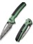 Sentinel Strike Flipper & Thumb Stud & Button Lock Knife Green Aluminum & Frn Damascus Handle Çakı 2