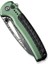 Sentinel Strike Flipper & Thumb Stud & Button Lock Knife Green Aluminum & Frn Damascus Handle Çakı 5