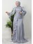 Tülin Tesettür Abiye Gri 2