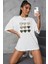 Kadın Kalp Baskılı T-Shirt Oversize Salaş 3