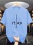 Erkek Relax Basklı T-Shirt Yeni Sezon Oversize Salaş 1