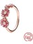 Gümüş Pembe Papatya Üçlemesi Yüzük 1