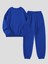 Paris Web Eşofman Takımı Sweatshirt Jogger - Sax Mavi Baskılı Oversize Şardonlu Bisiklet Yaka 2