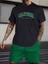 California Losangeles Yeşil Baskılı Nefti Yeşil Şort Siyah T-Shirt Takım Oversize Unisex 1