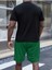 California Losangeles Yeşil Baskılı Nefti Yeşil Şort Siyah T-Shirt Takım Oversize Unisex 2