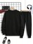 Büyük Kılıç Eşofman Takımı Sweatshirt Jogger - Siyah Baskılı Oversize Şardonlu Bisiklet Yaka 2