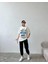 Art Baskılı T-Shirt Eşofman Altı Jogger-Baskılı Alt Üst Eşofman Takım Oversize Bisiklet Yaka 1