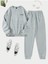 Los Angeles Mini Eşofman Takımı Sweatshirt Jogger - Gri Baskılı Oversize Şardonlu Bisiklet Yaka 1