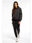 Basic Düz Eşofman Takımı Sweatshirt Jogger - Antrasit Oversize Şardonlu Kapüşonlu 1