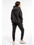 Basic Düz Eşofman Takımı Sweatshirt Jogger - Antrasit Oversize Şardonlu Kapüşonlu 2