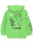 Ön ve Arkası Baskılı Kapüşonlu Erkek Çocuk Mevsimlik Sweatshirt Yeşil 001-0001990 2