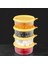 4'lü Yuvarlak Gıda Saklama Kabı Seti - Organizer Düzenleyici Erzak Kabı 4X250ML Sarı 1