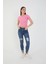 Kadın Bisiklet Yaka Fitilli Kısa Kol Body Crop Bluz 5
