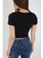 Kadın Bisiklet Yaka Fitilli Kısa Kol Body Crop Bluz 4