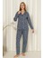 Mirano 9504 Milan Yumuşak Kumaş Boydan Düğmeli Uzun Kollu Kadın Pijama Takımı 1
