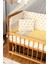 Ahşap Beşik Anne Yanı Beşik (Vernikli) 60X120 - Sarı Yıldız Tek Yastık Uyku Seti + Yatak 3