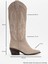 Pietro Bej Deri Süet Kadın Western Çizme 5