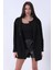 Siyah Önü Kapamalı Seyyar Kemerli Peluş Ceket 0105140.01 1