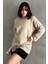 Kadın Bisiklet Yaka Oversize Sweatshirt 3