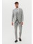Erkek Ekstra Slim Fit Yelekli Takım Elbise - Gri 1
