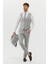 Erkek Ekstra Slim Fit Yelekli Takım Elbise - Gri 4