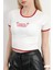 Kadın U Yaka Romantic Nakışlı T-Shirt Beyaz - 925054 5