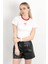 Kadın Bisiklet Yaka Fiyonk Nakışlı T-Shirt Beyaz - 925052 4