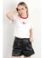 Kadın Bisiklet Yaka Kuş Nakışlı T-Shirt Beyaz - 925053 1