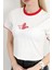 Kadın Bisiklet Yaka Kuş Nakışlı T-Shirt Beyaz - 925053 5