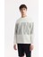Erkek Ekru Bisiklet Yaka Baskılı Bi Stretch Interlok Sweatshirt A51y1227 1