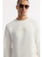 Erkek Ekru Bisiklet Yaka Baskılı Bi Stretch Interlok Sweatshirt A51y1204 2