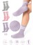 Bambu Kadın Kaydırmaz Taban Silikon Baskı Pilates Yoga Fitness Dans Aktivite Tenis Çorabı 3'lü Paket 1