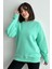 Kadın Bisiklet Yaka Oversize Sweatshirt 1
