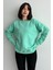 Kadın Bisiklet Yaka Oversize Sweatshirt 2