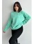 Kadın Bisiklet Yaka Oversize Sweatshirt 3