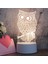 3D Üç Renkli LED Dekoratif Gece Lambası Baykuş Beyaz (Yurt Dışından) 1