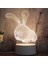 E 3D Üç Renkli LED Dekoratif Gece Lambası, Düğme Fiş Versiyonu Tavşan Beyaz (Yurt Dışından) 1