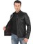 Erkek Hakiki Kuzu Derisi Ceket Siyah Biker Mont Kapitone Kollu Slim Fit El Yapımı Şık Deri Ceket 1