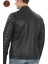 Erkek Hakiki Kuzu Derisi Ceket Siyah Biker Mont Kapitone Kollu Slim Fit El Yapımı Şık Deri Ceket 4