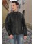 Erkek Hakiki Derimont Siyah Kuzu Derisi Ceket Fermuarlı Cepli El Yapımı Motorcu Tarzı Slim Fit 2