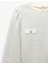 Uzun Balon Kol Aplike Detaylı Bisiklet Yaka Çizgili Sweatshirt 3