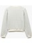 Uzun Balon Kol Aplike Detaylı Bisiklet Yaka Çizgili Sweatshirt 2