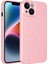 Apple iPhone 14 Uyumlu Kamera Korumalı Simli Lüks Koton Kapak-Pembe 1