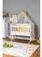 Ahşap Beşik Anne Yanı Beşik Beyaz 60X120 - Sarı Yıldız 3 Yastıklı Uyku Seti + Yataklı + Tekerlekli 2