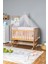 Ahşap Beşik Anne Yanı Beşik Vernikli 60X120 - Pembe Balina Uyku Seti + Yataklı + Tekerlekli 2