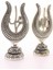 2'li Gümüş Allah Muhammed Lale Lafız Orta Boy Biblo 22 cm -02 4