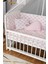 Ahşap Beşik Anne Yanı Beşik Beyaz) 60X120 - Pembe Balina Uyku Seti Yatak 3